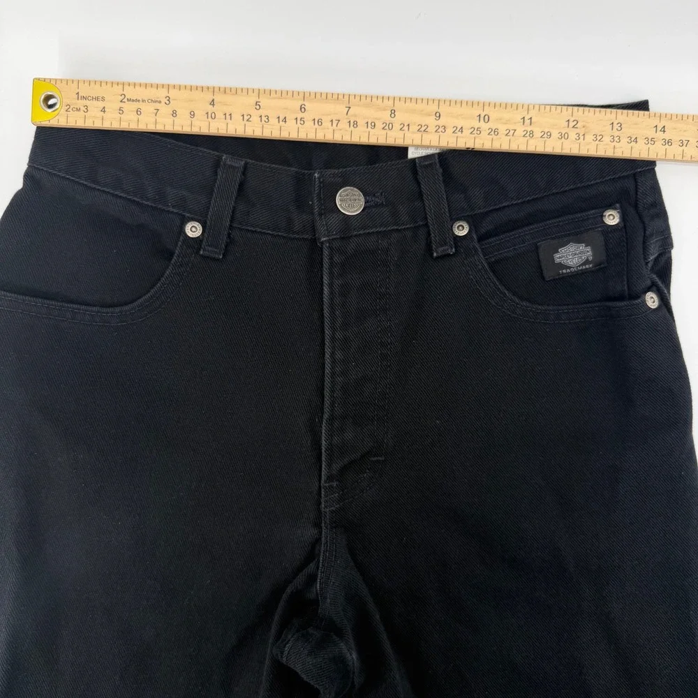 Harley-Davidson Jeans Women 8 PET Black Classic Straight High Rise Vintage 90s